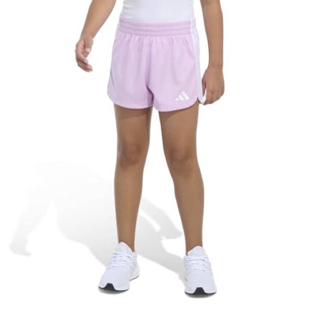 Adidas Girls 3-Stripe Pacer Mesh Shorts- 2 pcs M(10/12)